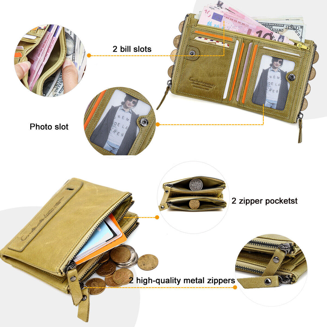 Perfektes Geschenk: kleines Unisex-Portemonnaie mit Doppelreißverschluss, in verschiedenen Farben.