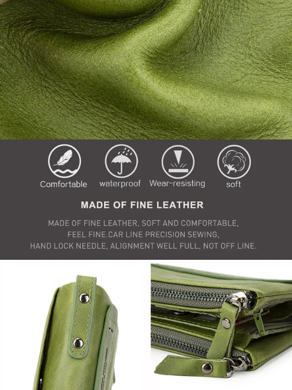Vielseitiges kleines Unisex-Portemonnaie mit Doppelreißverschluss, passt in jede Handtasche.