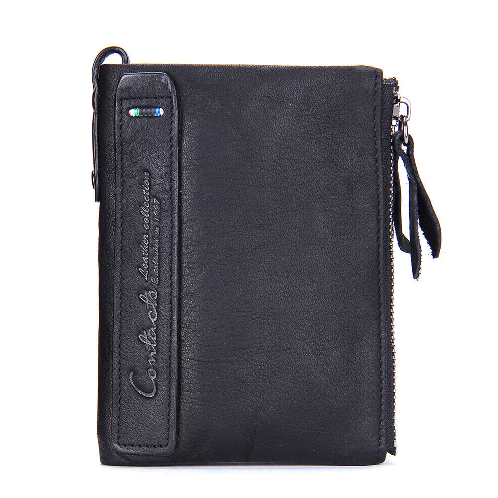 Alltags-Brieftasche Unisex, klein, mit Doppelreißverschluss für optimale Organisation von Geld.