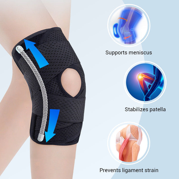 Verstellbare Kniebandage für vielseitigen Kniesupport. Bietet Schutz und fördert Regeneration nach dem Sport.