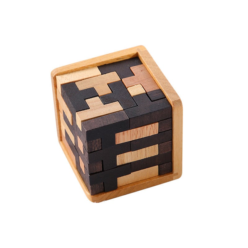 Pädagogisches 3D Holzpuzzle, fördert räumliches Denken & logische Fähigkeiten bei Jung & Alt.