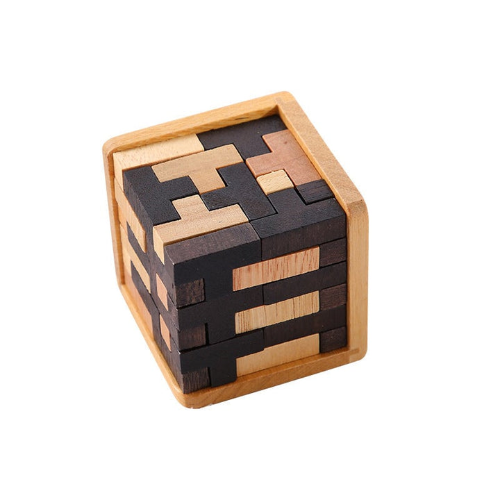 Pädagogisches 3D Holzpuzzle, fördert räumliches Denken & logische Fähigkeiten bei Jung & Alt.