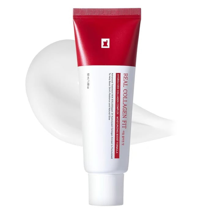 Kollagen Gesichtsmaske für straffe, hydratisierte Haut. Koreanische K-Beauty Hautpflege gegen Zeichen der Hautalterung.