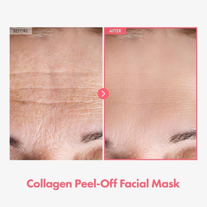 Peel-off Kollagen Gesichtsmaske Textur. Koreanische Hautpflege für maximale Feuchtigkeit, Straffung und Glättung der Haut.
