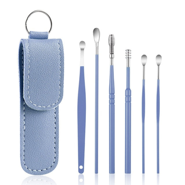 Hochwertiges Edelstahl Ohrenreiniger-Set zur sicheren und hygienischen Entfernung von Ohrenschmalz.