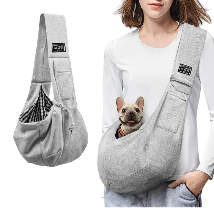 Komfortable Hundetasche aus Baumwolle für Reisen und den Alltag. Sicherer Transport für Kleinhunde.