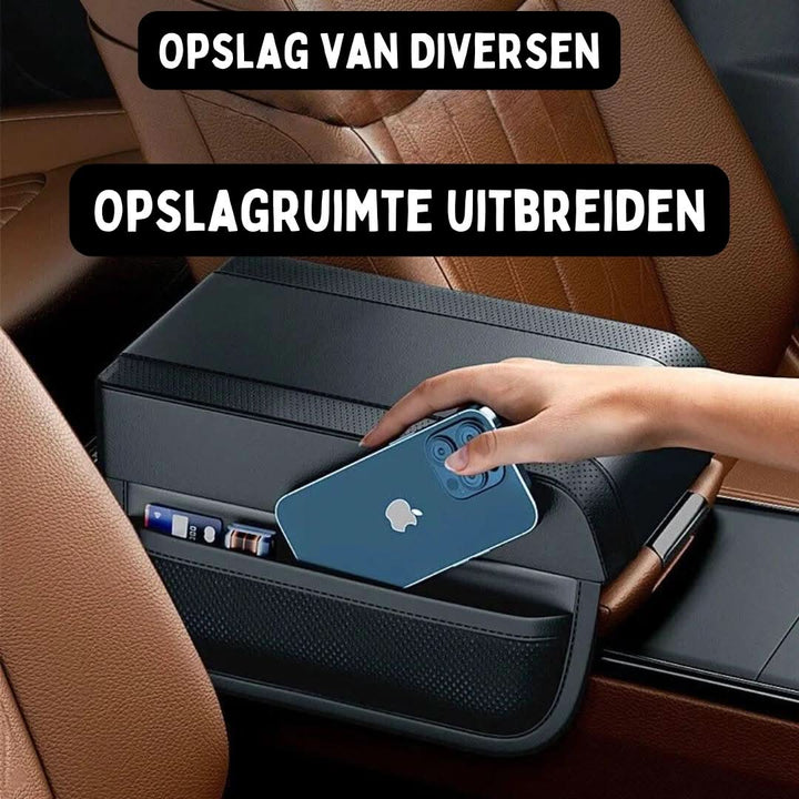 Hochwertiger Armlehnenbezug Auto aus Lederoptik mit Memory-Schaum für optimalen Fahrkomfort & praktischem Stauraum.