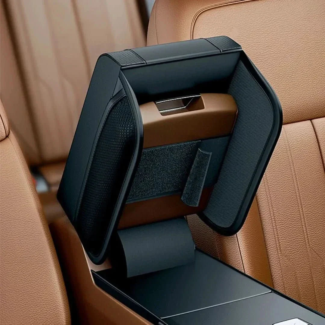 Ergonomischer Auto-Armlehnenbezug mit weichem Memory-Schaum & verstecktem Fach für Schlüssel, Münzen oder Handy.
