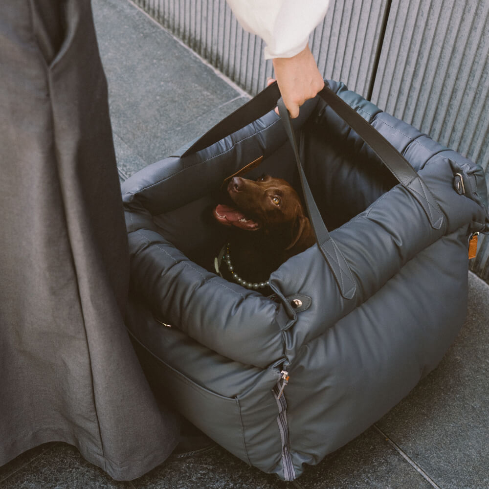 Praktischer Hunde-Reisesitz, Kunstleder-Komfort für Ihr Haustier im Auto.