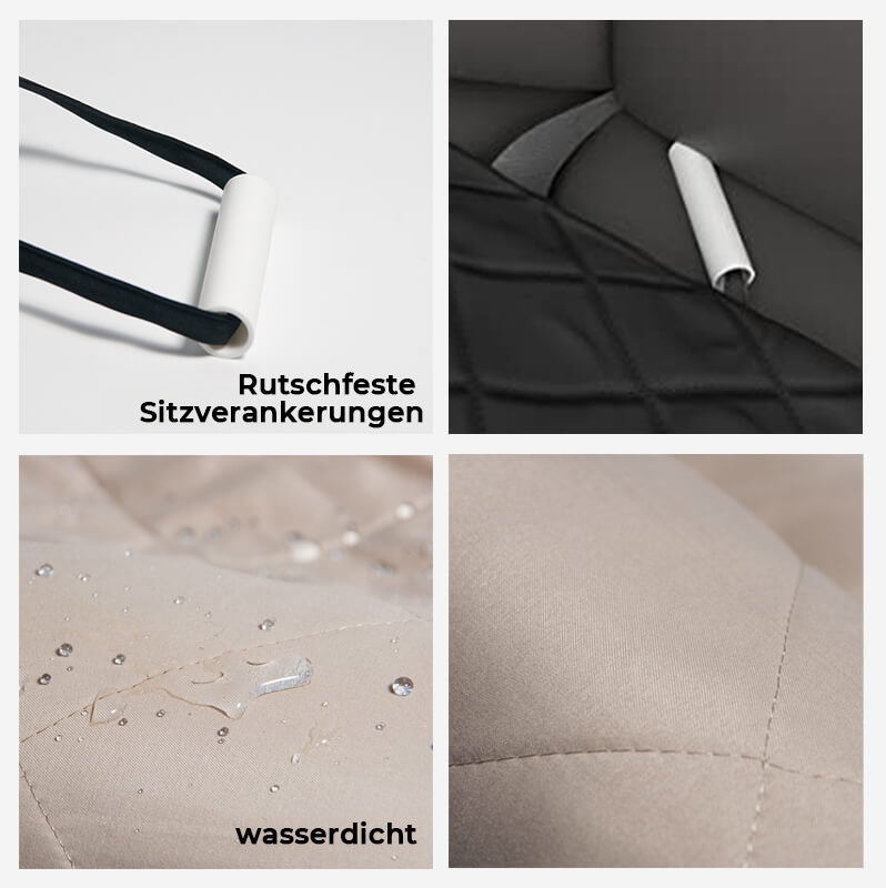 Wasserdichter Hundeautositz mit Polsterung, ideal als Rücksitzschutz & komfortables Reise-Hundebett.