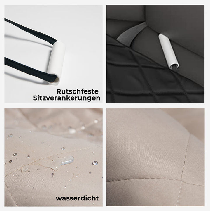 Wasserdichter Hundeautositz mit Polsterung, ideal als Rücksitzschutz & komfortables Reise-Hundebett.