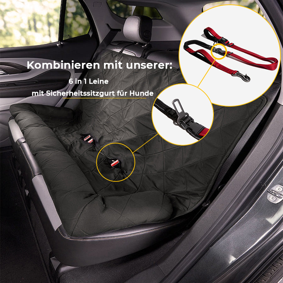 Premium Hundeautositz & Rücksitzschutz, bietet Komfort & Sicherheit für Hunde auf langen Reisen.