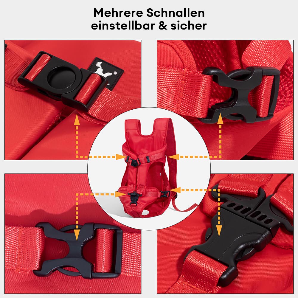 Reiserucksack für Hunde, bietet Komfort & Sicherheit unterwegs, mit viel Platz. Hundetragetasche.