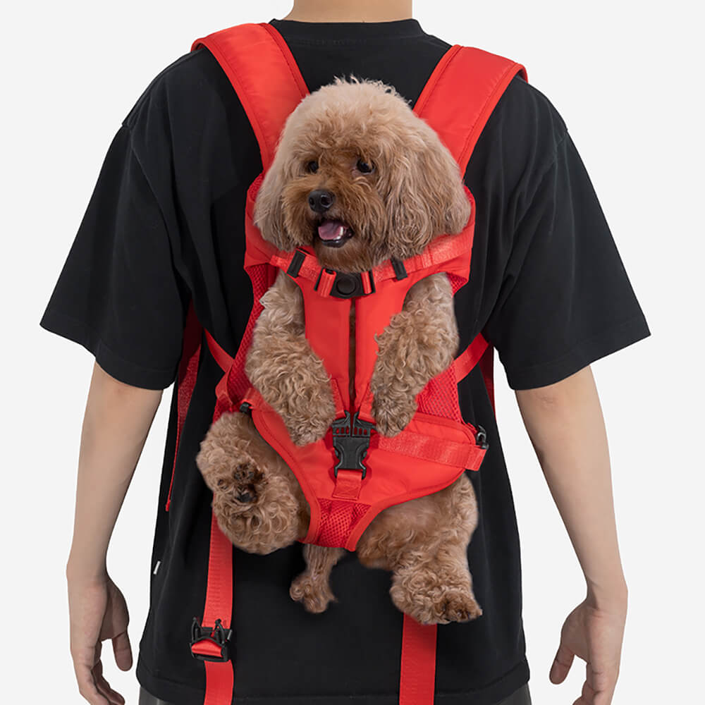 Verstellbarer Hundetrage-Rucksack, vielseitig einsetzbar für Wandern, Radfahren & Ausflüge.