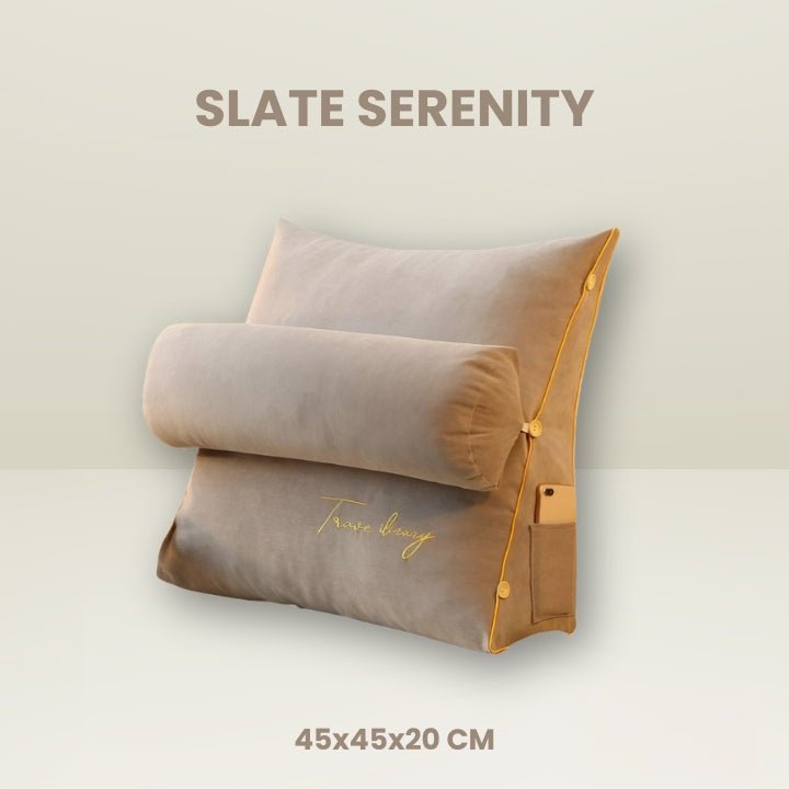 Komfortables Rückenstütz-Kissen aus Polyester/Baumwolle, ideal für entspanntes Lesen im Bett oder auf dem Sofa.