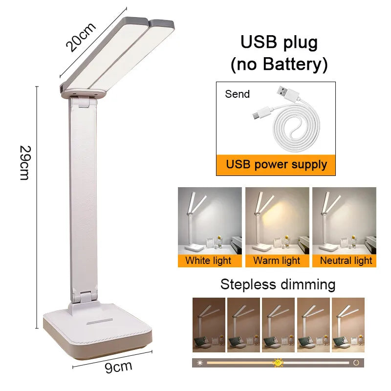 Elegante faltbare Schreibtischlampe in minimalistischem Design, perfekt für modernes Wohnen und Arbeiten.
