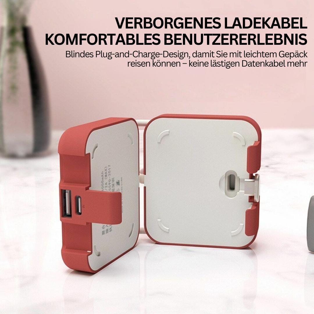 Faltbare Powerbank mit Schnellladefunktion, mobiles Elektronik-Gadget für den täglichen Bedarf.