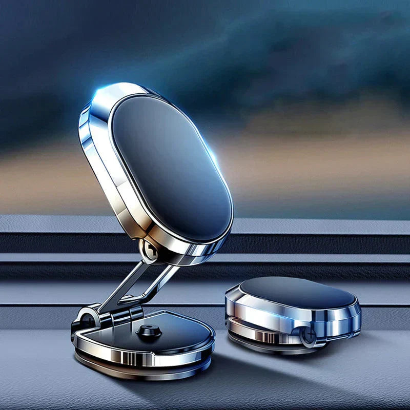 Kompakte FoldNHold KFZ-Telefonhalterung für sicheres Freisprechen im Auto, universell für Smartphones.