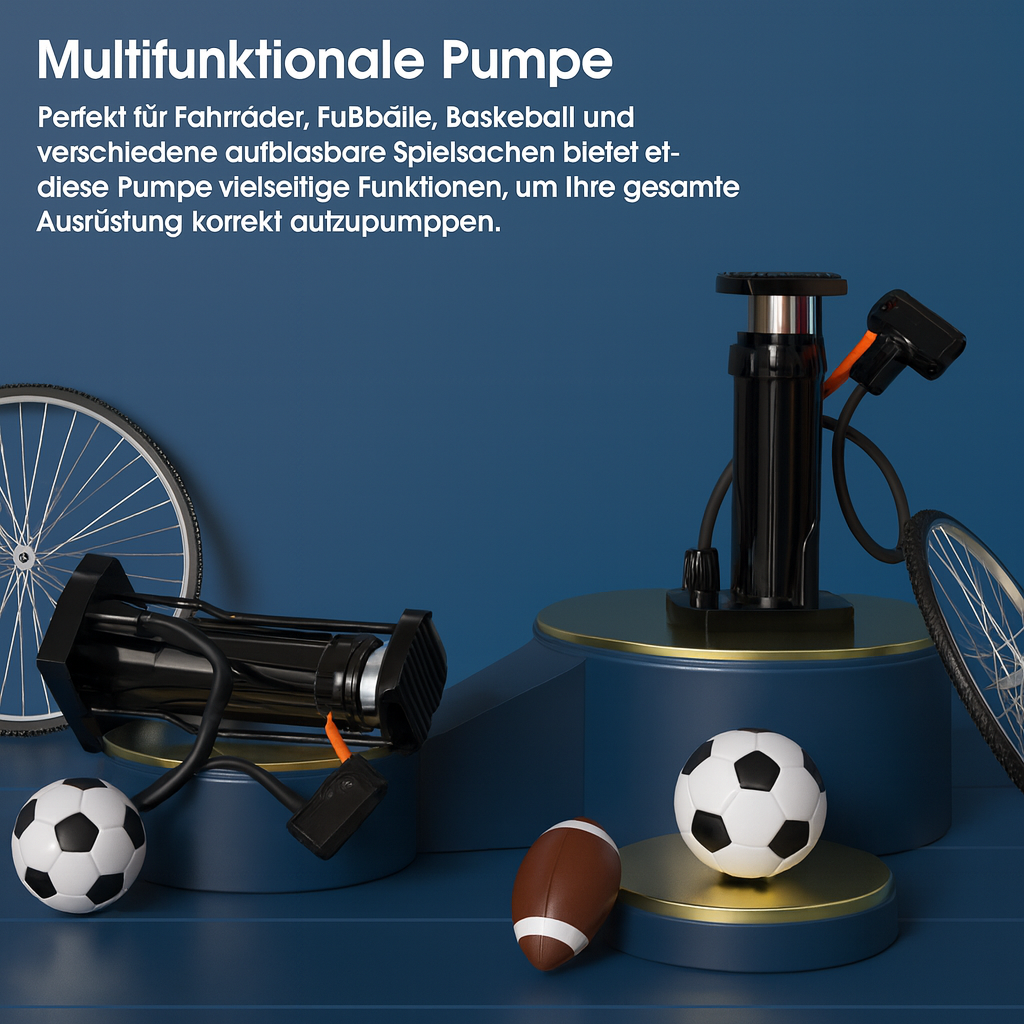 Langlebige Hochdruck-Reifenpumpe mit stabilem Manometer für zuverlässige Leistung bei Auto & Fahrrad.