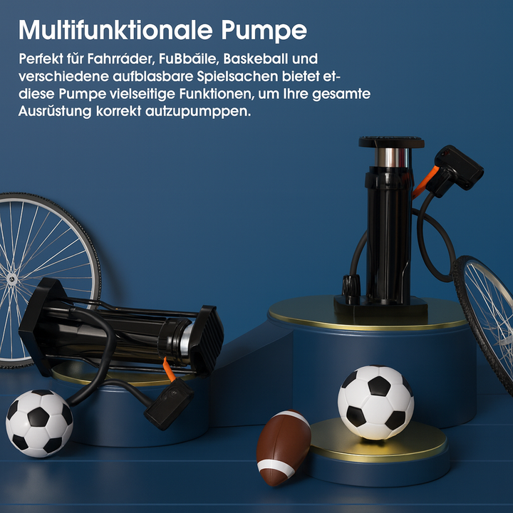Langlebige Hochdruck-Reifenpumpe mit stabilem Manometer für zuverlässige Leistung bei Auto & Fahrrad.