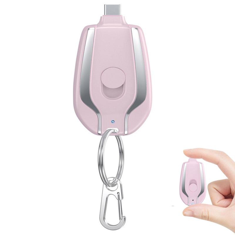 PocketCharge™ Powerbank in Rosa mit Schlüsselanhänger. Handliches Smartphone-Ladegerät für iPhone & Android.