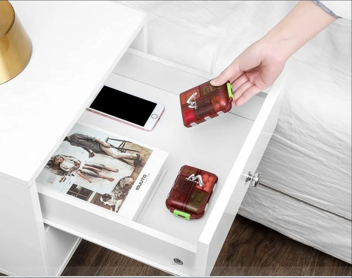 Praktische Tablettenbox & Medikamenten-Organizer; bpa-frei für tägliche Dosis auf Reisen.