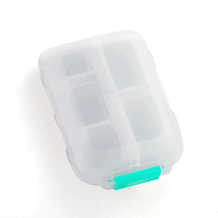 Pillenbox für unterwegs; organisierte Aufbewahrung von Medizin auf Reisen & im Alltag, kompakt.