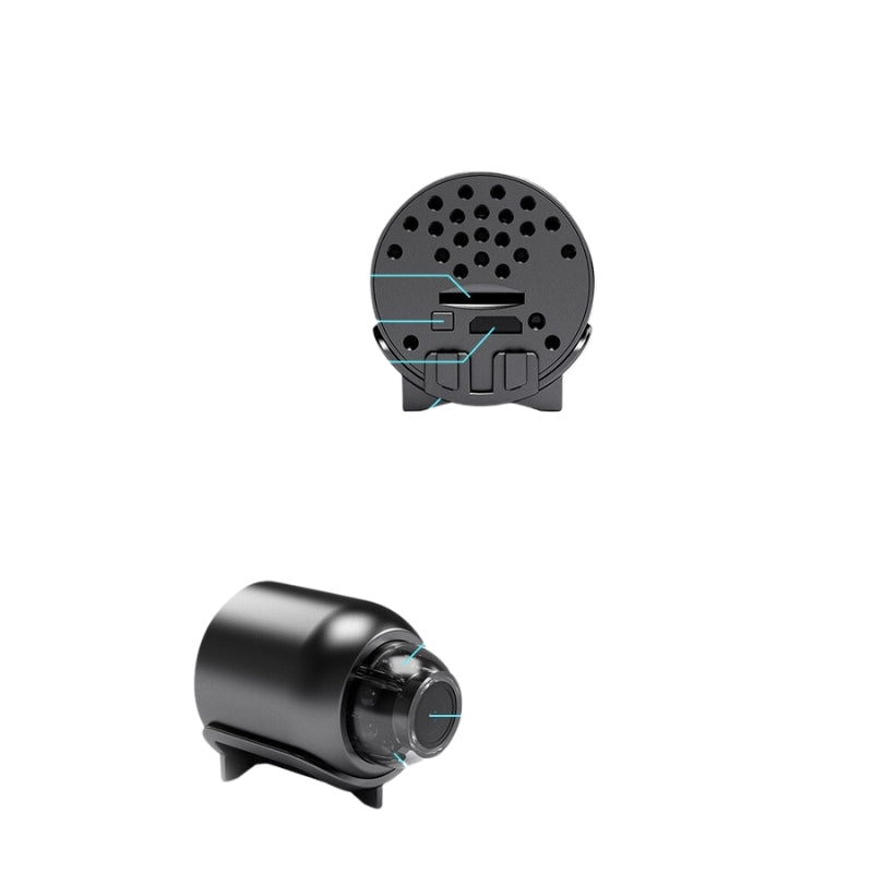 SafeWatch Mini WLAN-Kamera für Haussicherheit, ideal zur Innenüberwachung mit Bewegungserkennung & Sprachfunktion.
