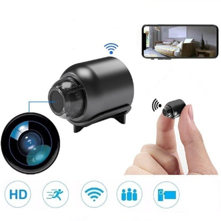 SafeWatch Mini mit Sprachfunktion & Smart Home Integration, kompakte WLAN-Kamera für interaktive Sicherheit.