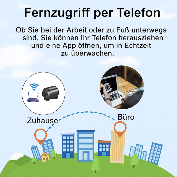 Kompakte WLAN Überwachungskamera mit Nachtsichtfunktion für diskrete Heimsicherheit & Hausüberwachung.
