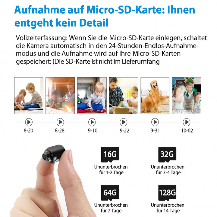 Full HD Mini-Überwachungskamera Zarado260114 mit Nachtsicht, WLAN & Bewegungsmelder fürs Smart Home.