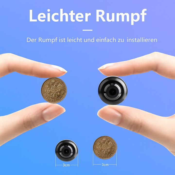 Kleine Überwachungskamera mit Nachtsicht, WLAN & Full HD für zuverlässige Sicherheit im Zuhause.