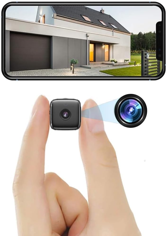 Kompakte WLAN Innenkamera mit HD-Auflösung, Nachtsicht & Bewegungserkennung für Smart Home Sicherheit.