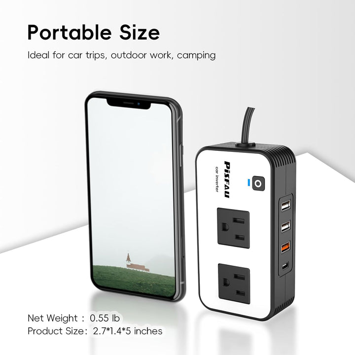 200W Auto-Wechselrichter, unverzichtbares Elektronik-Zubehör für mobile Energie im Fahrzeug, 12V/220V.