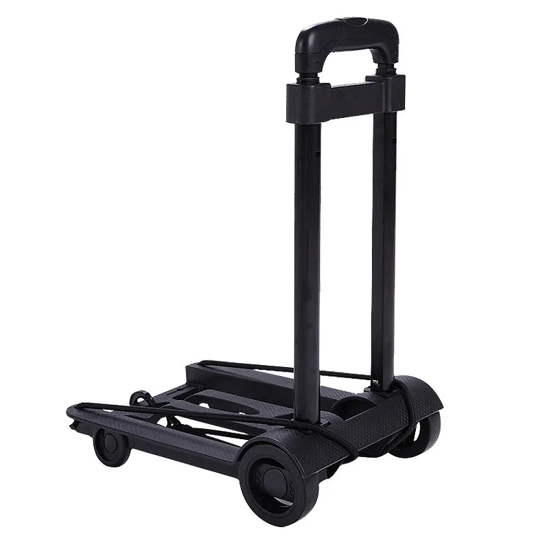 Kompakter faltbarer Handwagen CarryFlex mit 2/4 Rädern und verstellbarer Zugstange. Ideal für einfachen Transport.