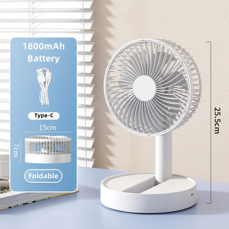Effizienter, kompakter USB-Lüfter, faltbar & leise. Tragbarer Akku-Ventilator mit 4 Stufen für maximale Kühlung im Sommer.