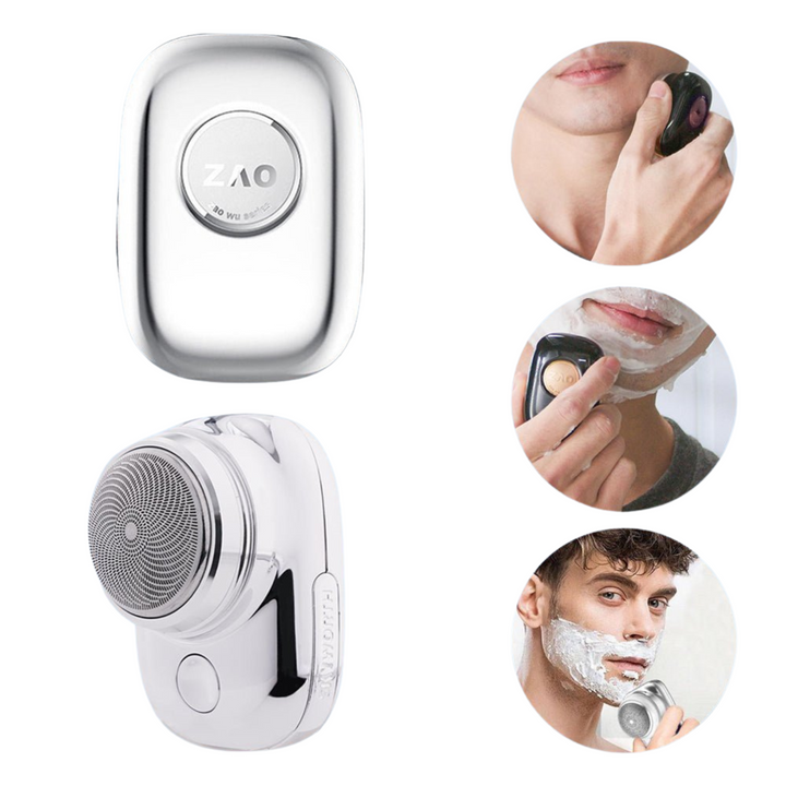 Kompakter Herren Mini Elektrorasierer, USB-aufladbar & wasserdicht. Ideal als Reiserasierer für unterwegs.