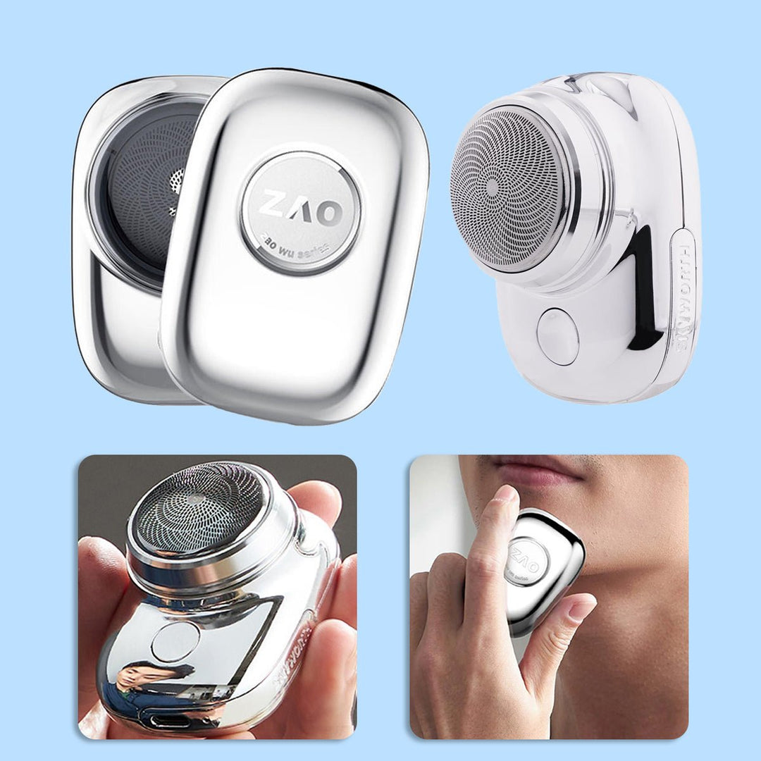 Wasserdichter Herren Mini Elektrorasierer mit USB-Aufladung. Perfekt für präzise Bartpflege und schnelles Grooming.