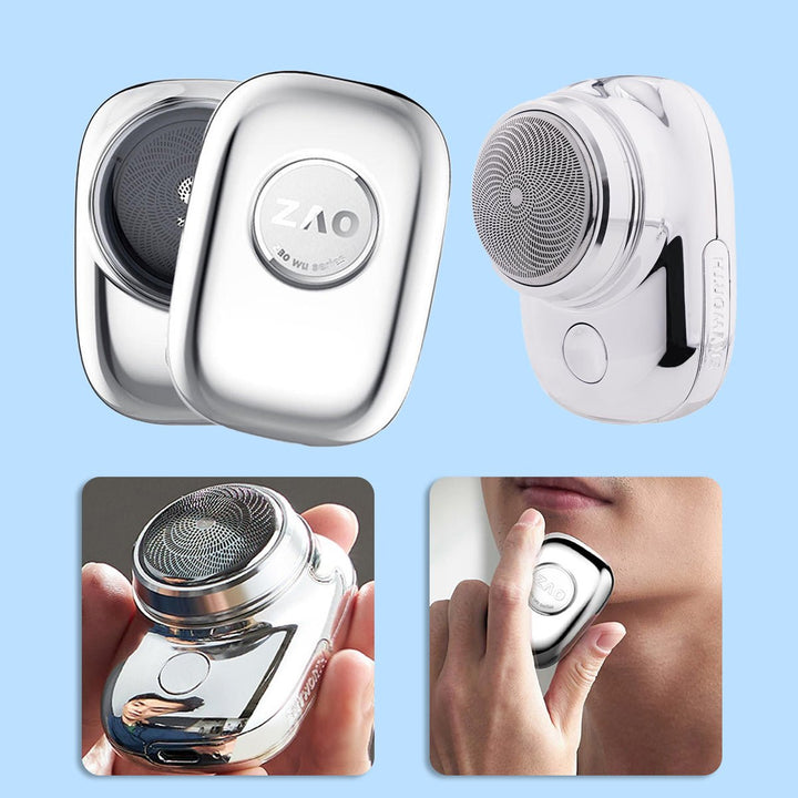 Wasserdichter Herren Mini Elektrorasierer mit USB-Aufladung. Perfekt für präzise Bartpflege und schnelles Grooming.