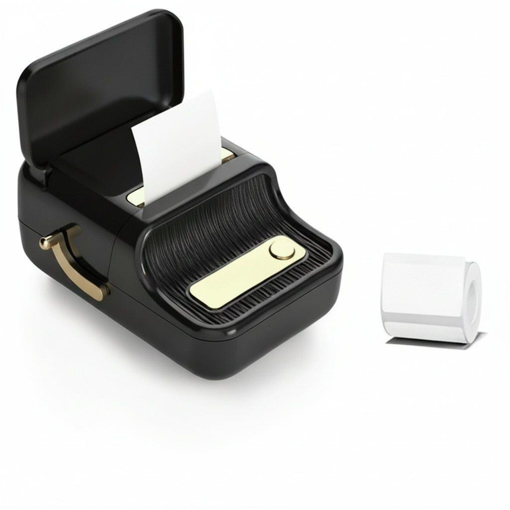 Benutzerfreundlicher Thermodrucker für schnelle Etikettenerstellung; ideal für alle Organisationsbedürfnisse.