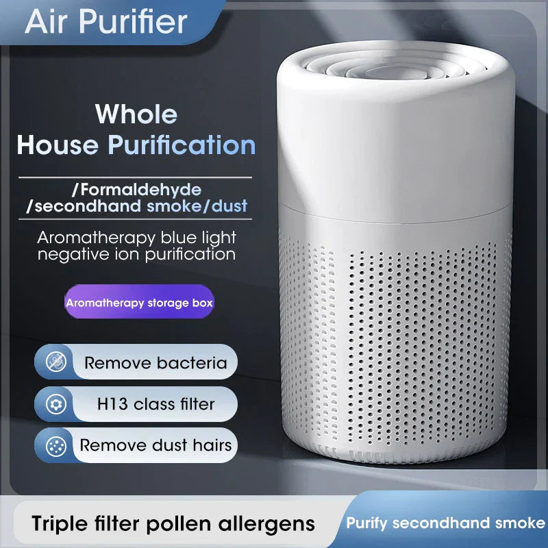 Leistungsstarker Mini-Luftreiniger mit HEPA-Filter für frische, gesunde Raumluft.
