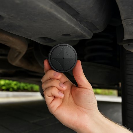 Mini GPS-Tracker, schwarz, diskret & magnetisch, perfekt zur Fahrzeugüberwachung oder zum Schutz von Wertsachen.