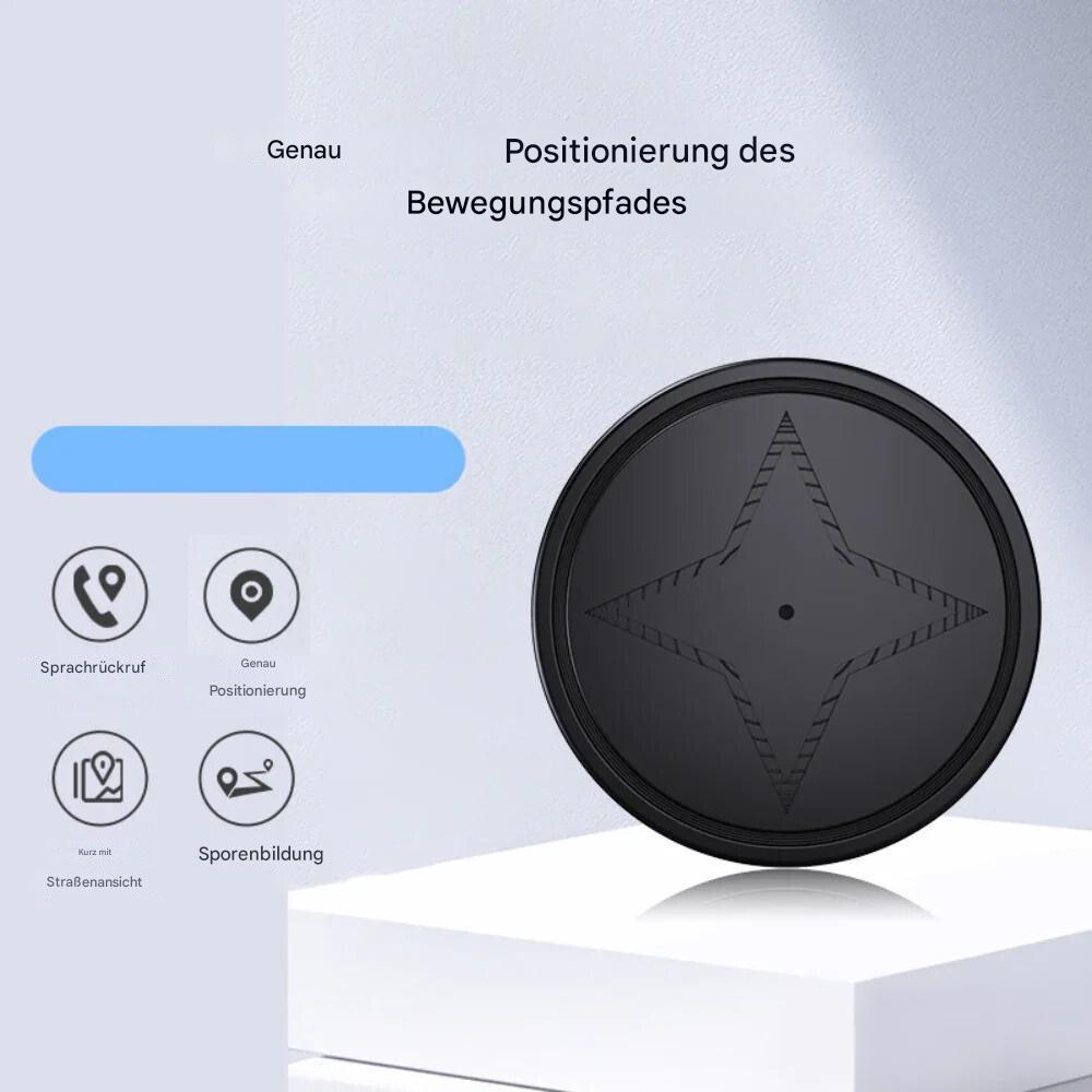 Magnetischer Mini GPS-Tracker neben einem Halsband für sichere Haustierortung & Schutz vor Verlust.