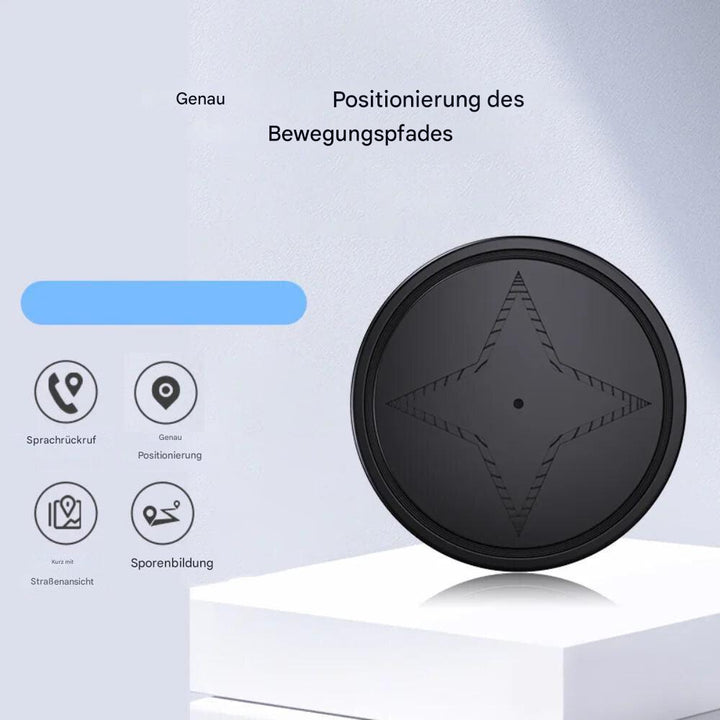 Magnetischer Mini GPS-Tracker neben einem Halsband für sichere Haustierortung & Schutz vor Verlust.