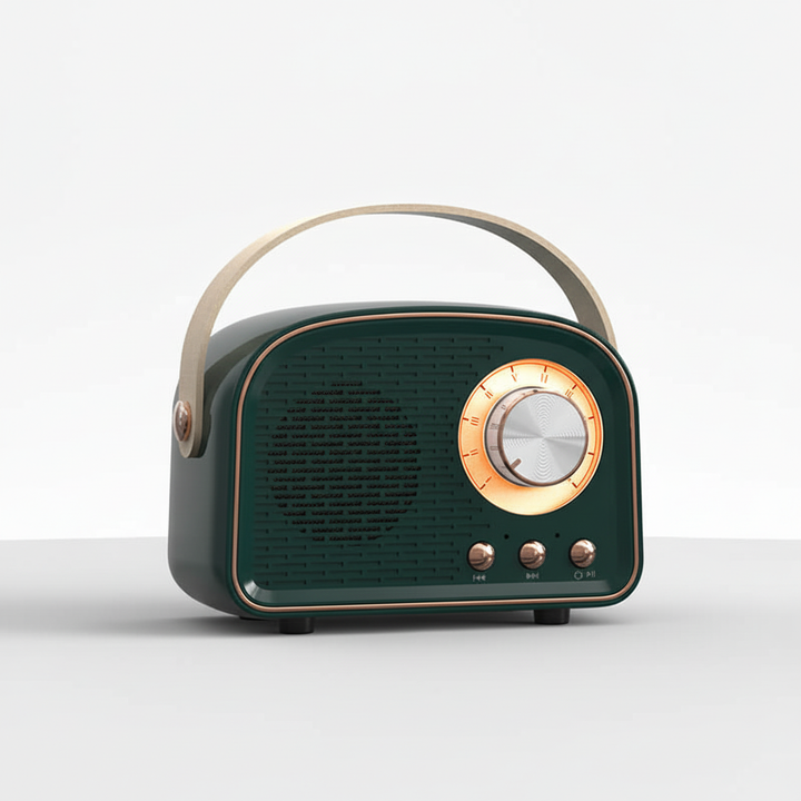 Kompakte TuneHaven Musikbox mit kraftvollem Sound, perfekt für jeden Raum und kabellose Audiowiedergabe.