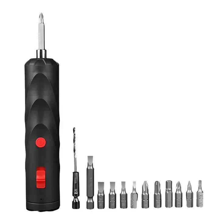 Detailaufnahme: Kabelloser Akkuschrauber mit USB-C Ladeanschluss für bequemes, schnelles Aufladen unterwegs.
