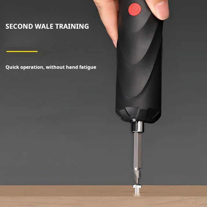 Ergonomischer Griff des schwarzen Akkuschraubers, sorgt für sicheren Halt und Komfort bei langen Reparaturen.
