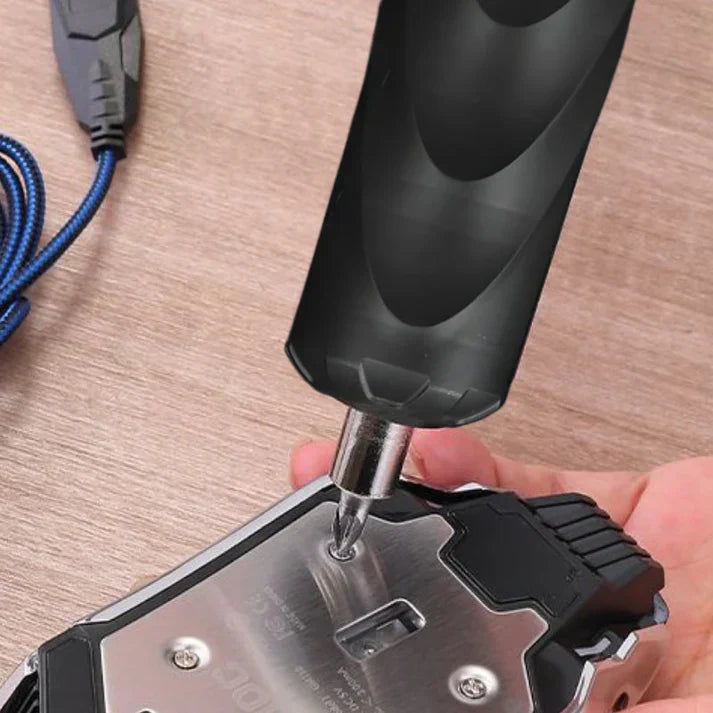Hochwertiger schwarzer kabelloser Akkuschrauber mit robustem Design, ein vielseitiges Elektrowerkzeug für alle DIY-Aufgaben.