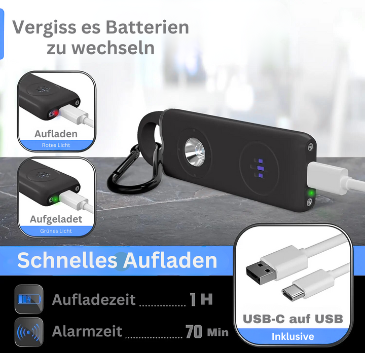 Dein zuverlässiger Schutz-Alarm von Zuloraa, ein unverzichtbarer Begleiter für deine Sicherheit unterwegs.