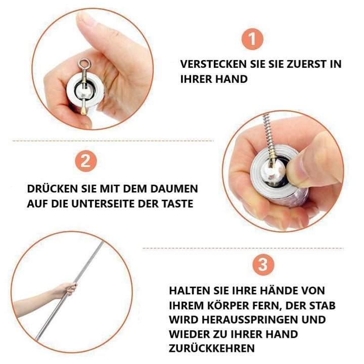 Unisex Kompakt-Teleskopstab für Selbstverteidigung, leicht verstaubar und griffig.